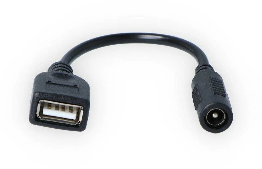DC 5.5x2.1mm į USB A adapteris