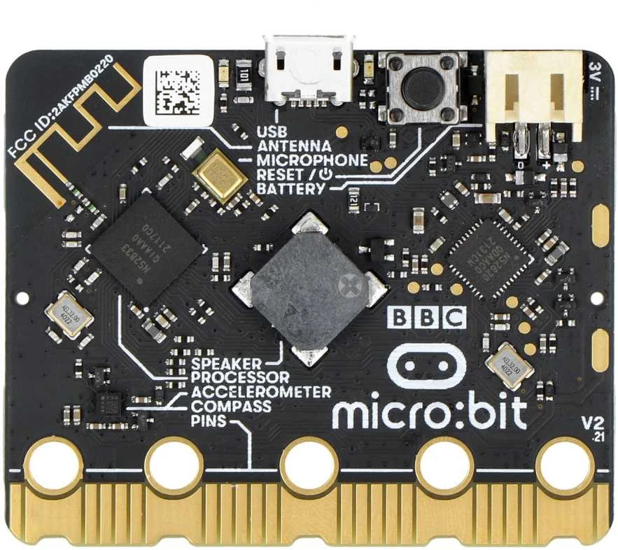 BBC micro:bit 2 GO - edukacinis modulis Cortex M4 akselerometras Bluetooth LED 5x5 + priedai