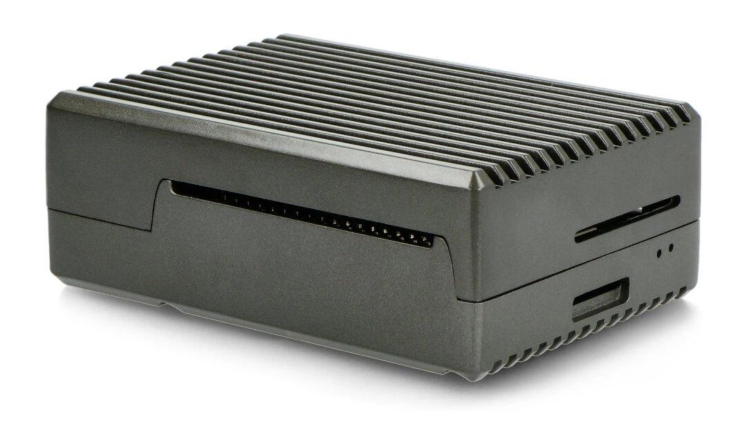 Oem Dėklas skirtas Raspberry Pi 4B - su išpjovomis - aliuminis - grafitas