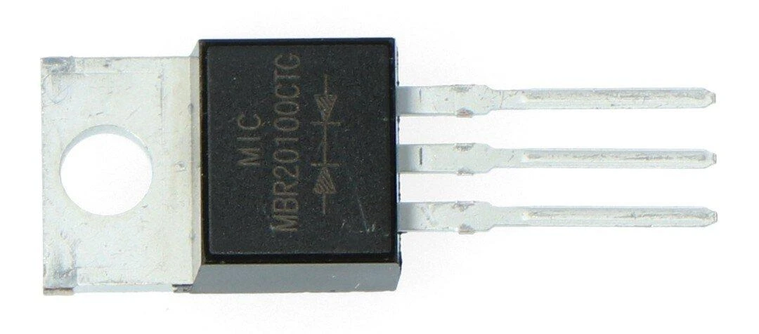 Schottky diodas MBR20100 CT su trimis kontaktais