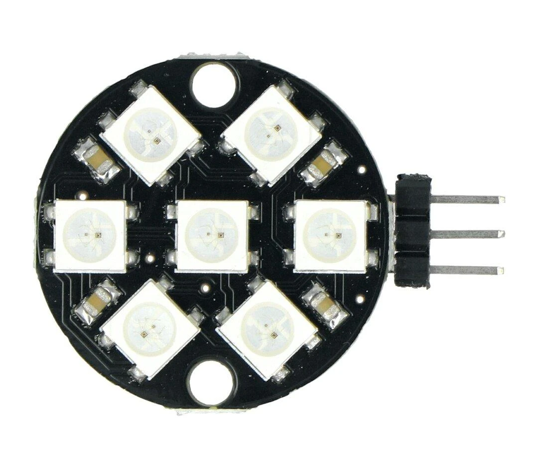 Oem Diodų žiedas LED RGB 7 x WS2812 5050 - lituotos jungtys