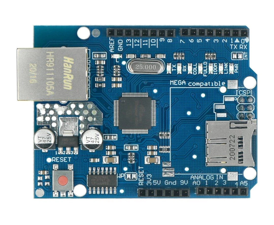 W5100 tinklo modulis su Micro SD lizdu