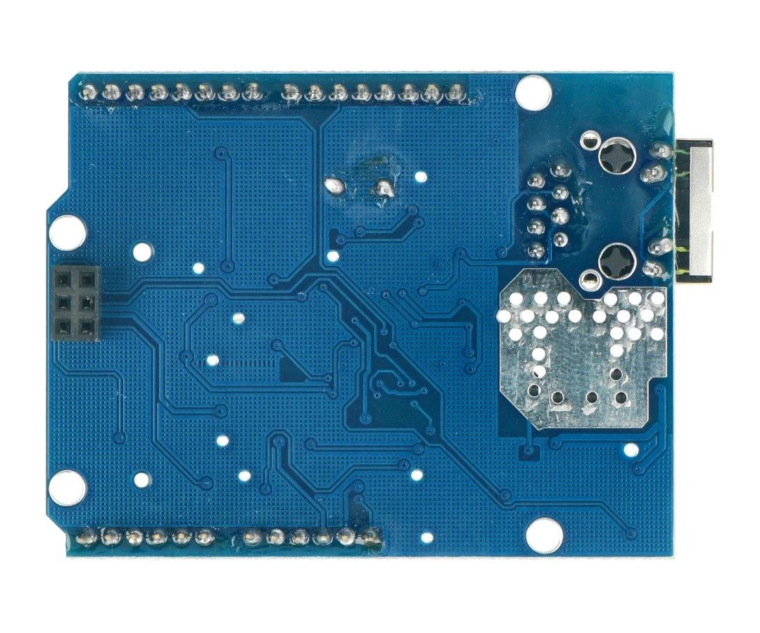 W5100 Ethernet priedėlis su Micro SD kortelės lizdu (atvirkščia pusė)