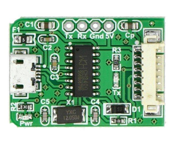 Oem IDC 10 kontaktų 1.27mm - microUSB adapteris, skirtas PMS7003 jutikliui