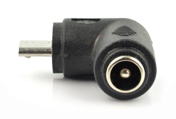 Kampinis 5.5x2.1mm į microUSB adapteris