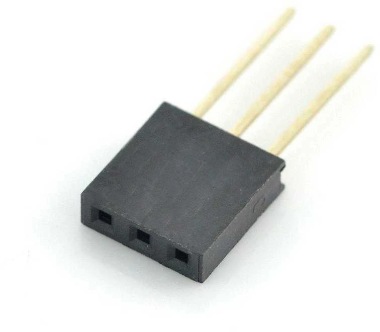 Trijų kontaktų lizdas su ilgais kaiščiais 2.54mm jungtis