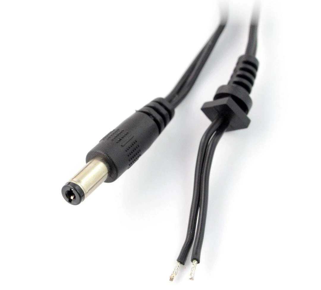 DC 5.5/2.1mm maitinimo kištukas su nuluptais laidų galais