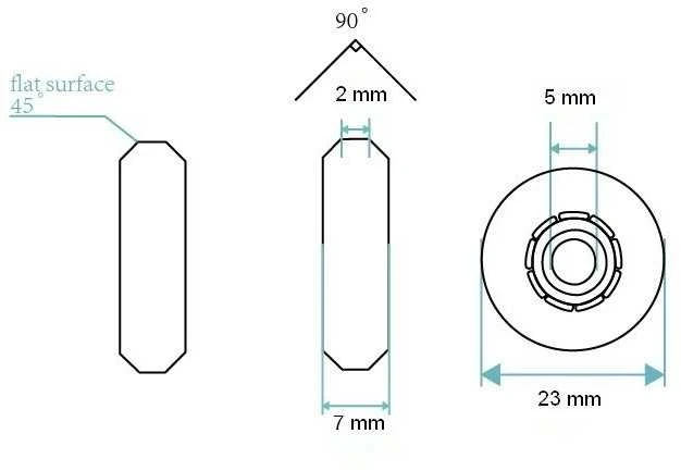 Oem Kreipiantis ratas 5x23x7mm - baltas - 5mm ašis - guolio ritinėlis - 3D spausdintuvams