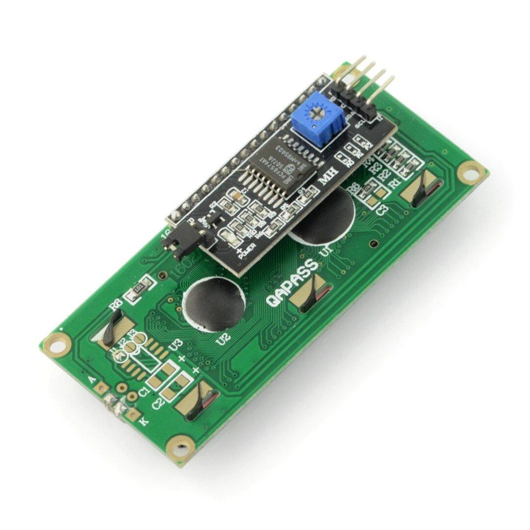 Oem LCD ekranas 2x16 simbolių mėlynas + I2C LCM1602 konverteris