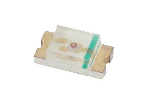Raudonas 1206 SMD diodas iš arti