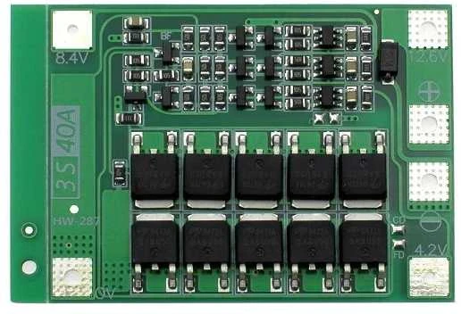 18650 3S BMS modulis su 8 MOSFET tranzistoriais