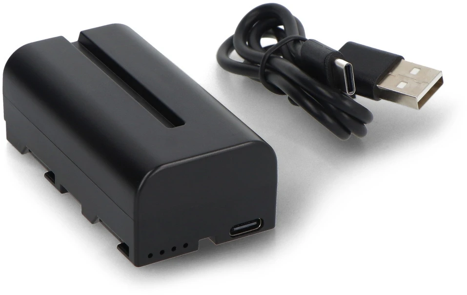 Oem Ličio jonų NP-F550C 3900mAh 7.2 V baterija su USB Type-C jungtimi, skirta M5Stack Tab5 ir NP-F serijos įrenginiams