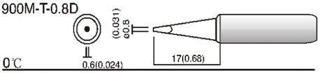 Oem Litavimo antgalis - tipas 900M T-0.8D