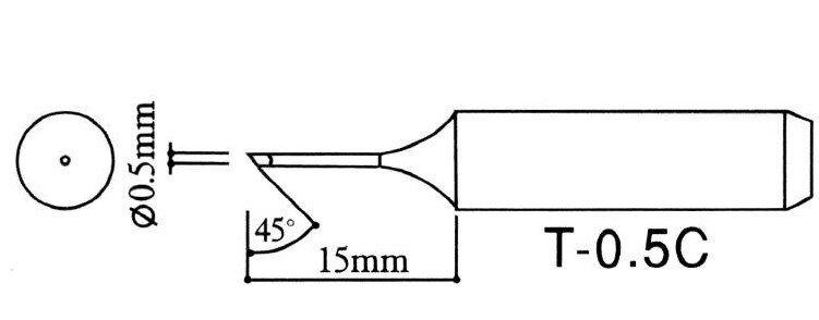 Oem Lituoklio antgalis - nuožulnus T-0.5C tipas