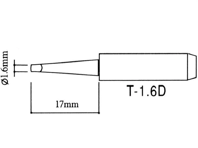 Oem Lituoklio antgalis - nuožulnus T-1.6D tipas