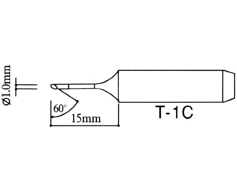 Oem Lituoklio antgalis - nuožulnus T-1C tipas