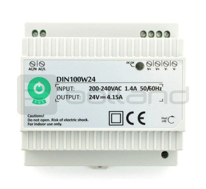 Mojeledy Oem Maitinimo šaltinis DIN100W24 montuojamas ant DIN bėgelio 24V 4.15A 100W