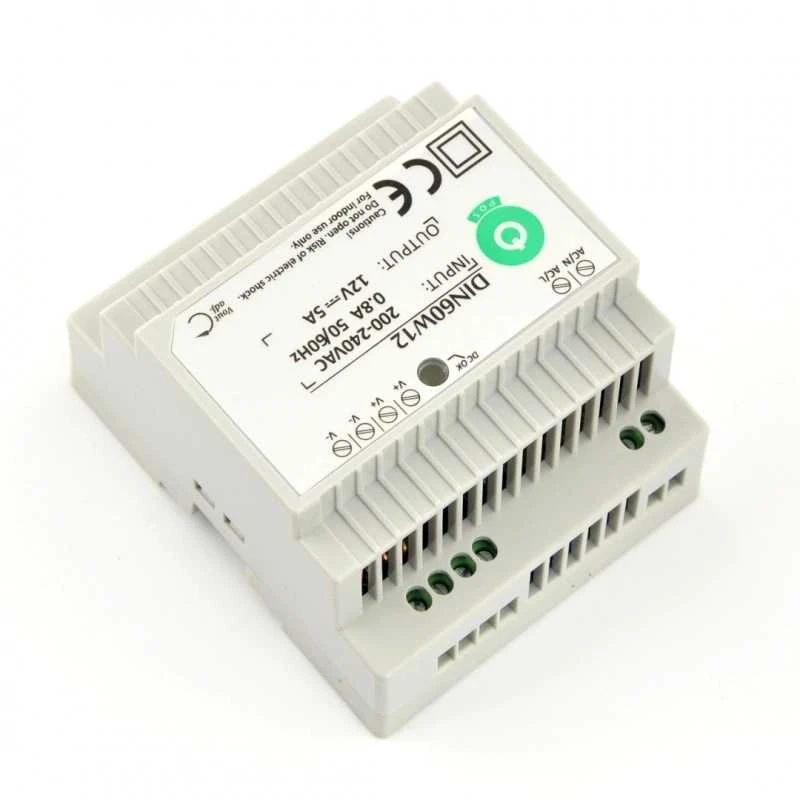 Mpl Power Oem Maitinimo šaltinis DIN60W12 montuojamas ant DIN bėgio 12V 5A 60W