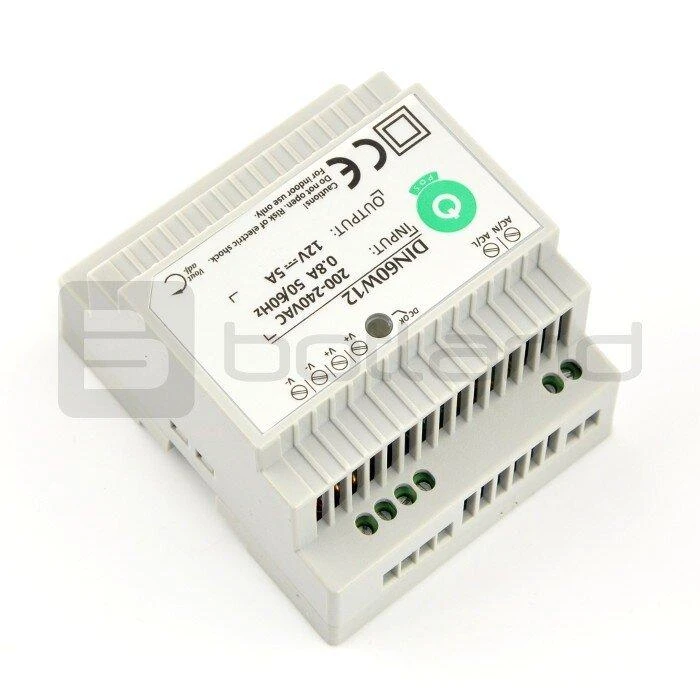 Mpl Power Oem Maitinimo šaltinis DIN60W12 montuojamas ant DIN bėgio 12V 5A 60W