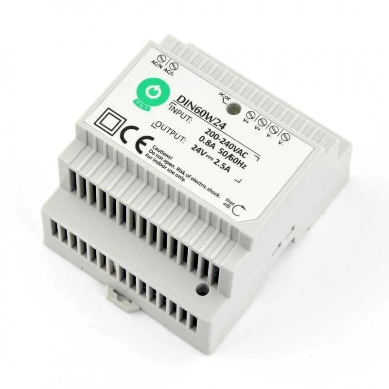 Mpl Power Elektro Oem Maitinimo šaltinis DIN60W24 montuojamas ant DIN bėgio 24V 2.5A 60W