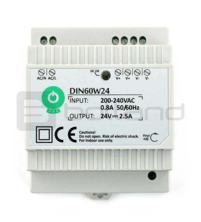 Mpl Power Elektro Oem Maitinimo šaltinis DIN60W24 montuojamas ant DIN bėgio 24V 2.5A 60W