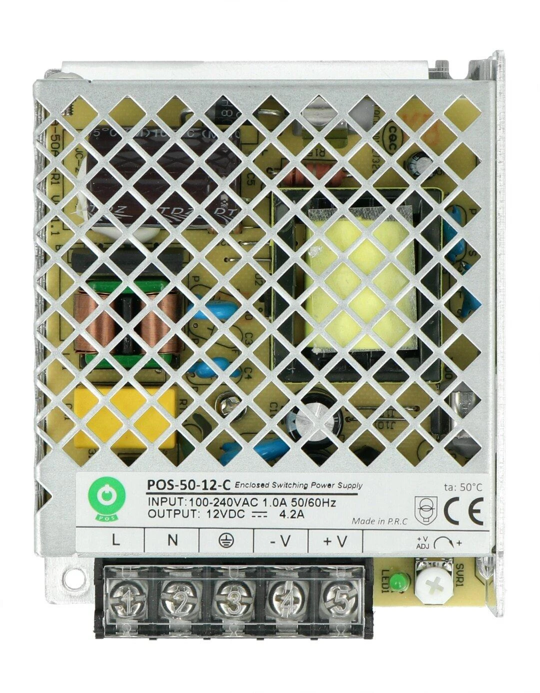 Maitinimo šaltinis POS-50-12-C su apsauginiu tinkleliu