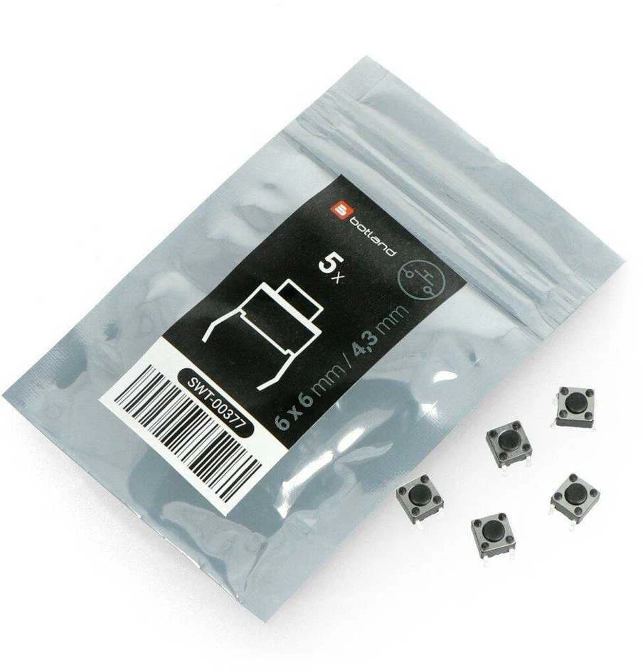 Taktiniai mygtukai 6x6mm su pakuote