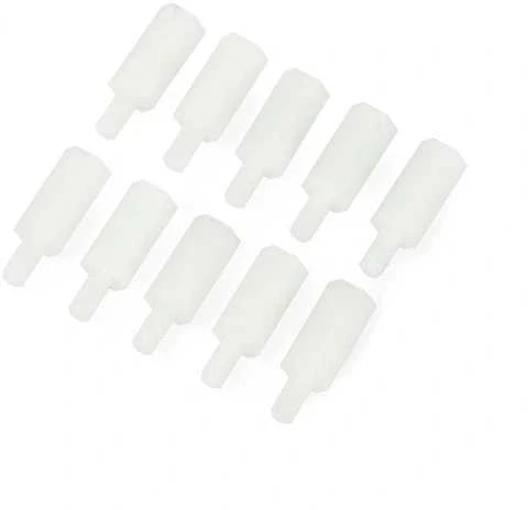 Nailoniniai M3 tarpikliai 12 mm, 10 vienetų komplektas