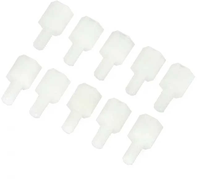 Nailoniniai M3 tarpikliai 6mm, 10 vienetų rinkinys