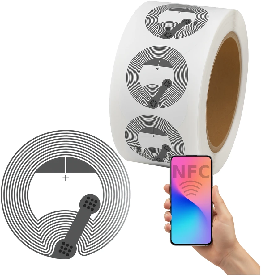 Oem NFC lipdukas NTAG213 25mm 140 baitų - 50vnt