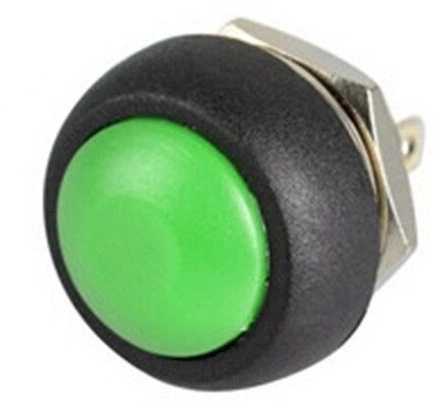 Oem PBS-33B momentinis mygtukas – juodas – 250V-1A – 12 mm – monostabilus – apvalus