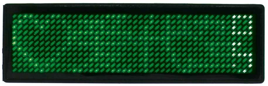 Oem Programuojama LED vardo kortelė 93x30mm - USB tekstinis ekranas - žalias