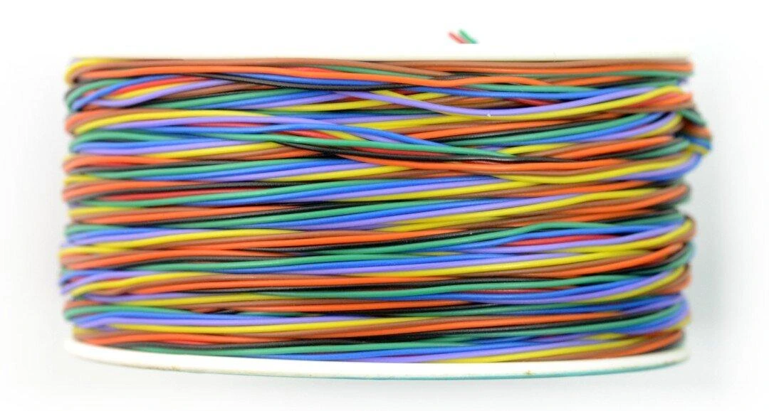 AWG30 PVC montavimo laidų ritė, 8-ių spalvų įvairovė