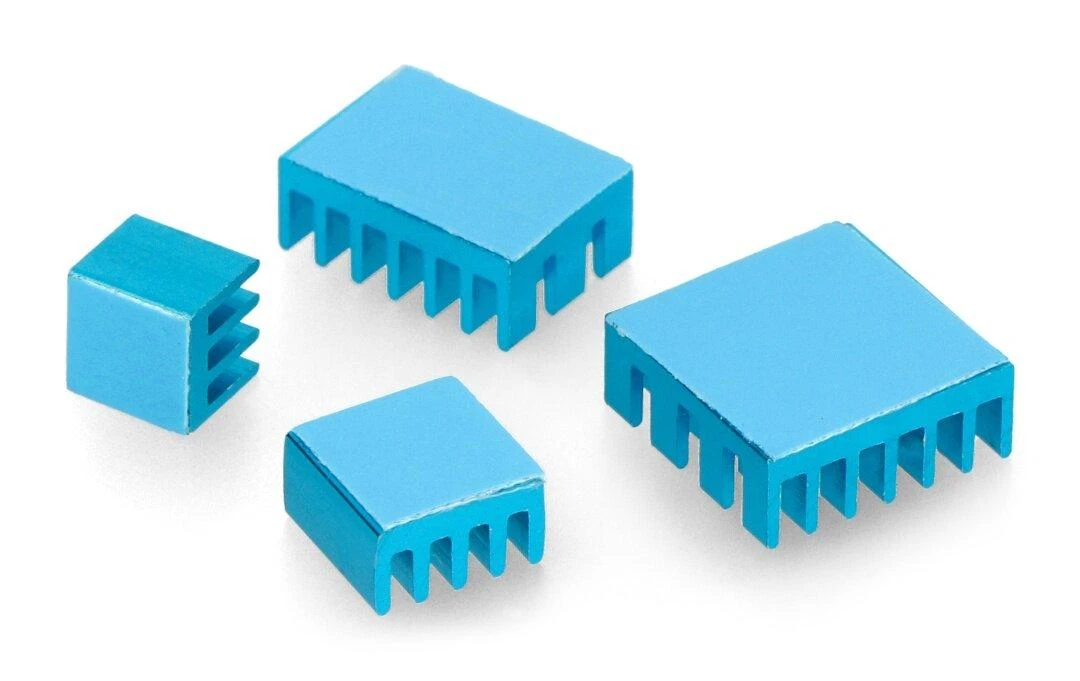 Oem Radiatorių rinkinys, skirtas Raspberry Pi - su šilumos perdavimo juosta - mėlyni - 4 vnt