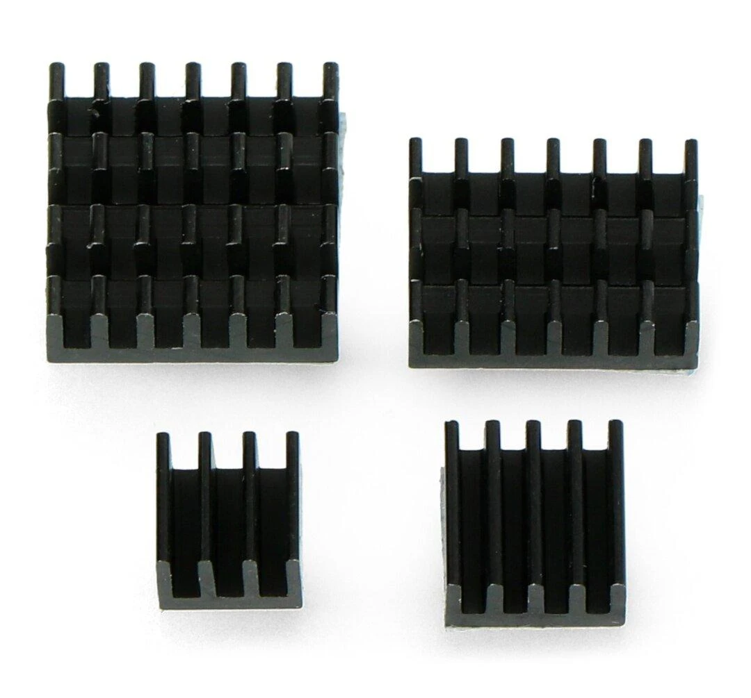 Juodi radiatoriai Raspberry Pi rinkinys 4 vnt