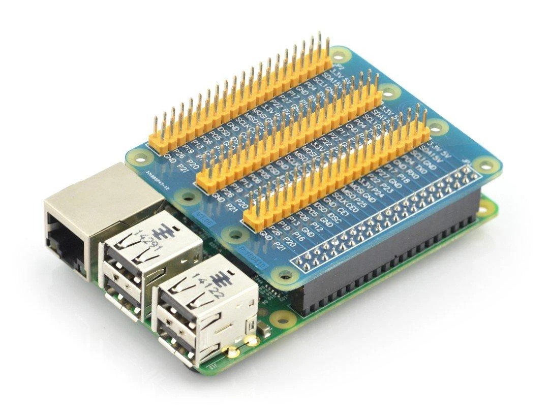 Raspberry PI GPIO išplėtimo plokštė su jungtimis