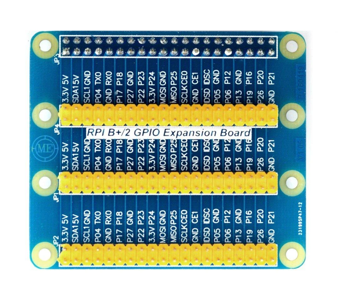 Raspberry PI GPIO išplėtimo plokštė su kontaktų ženklinimu