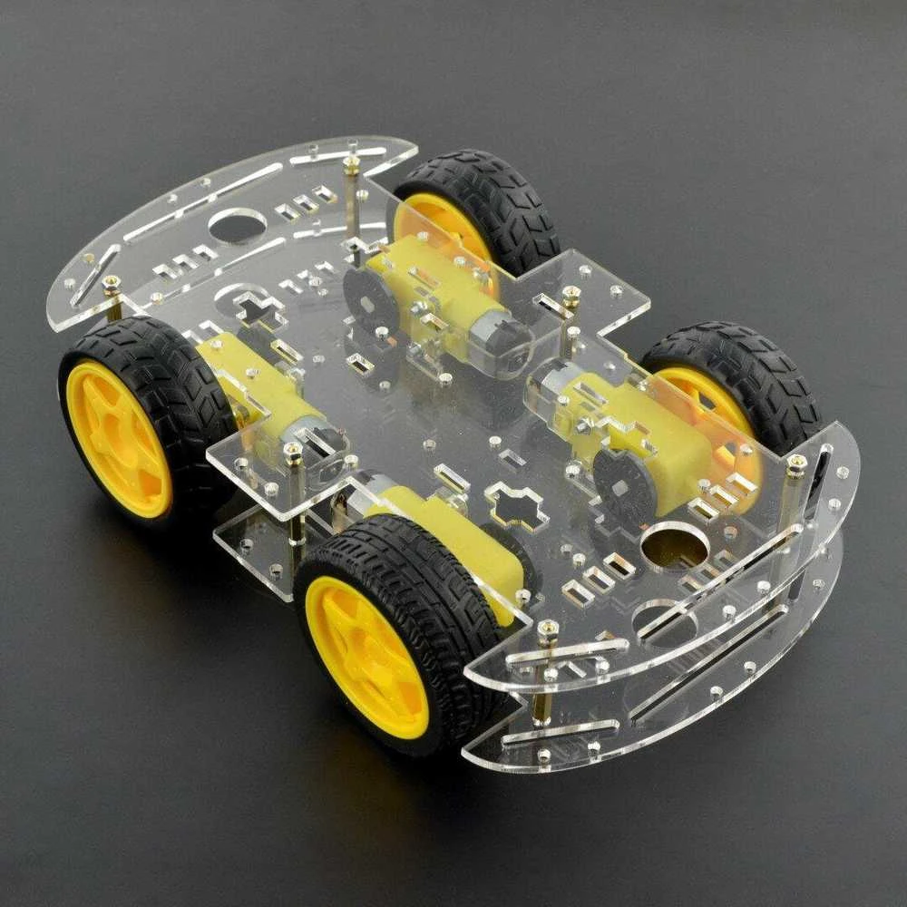 Oem Stačiakampė 4WD 4 ratų roboto važiuoklė su DC variklio pavara
