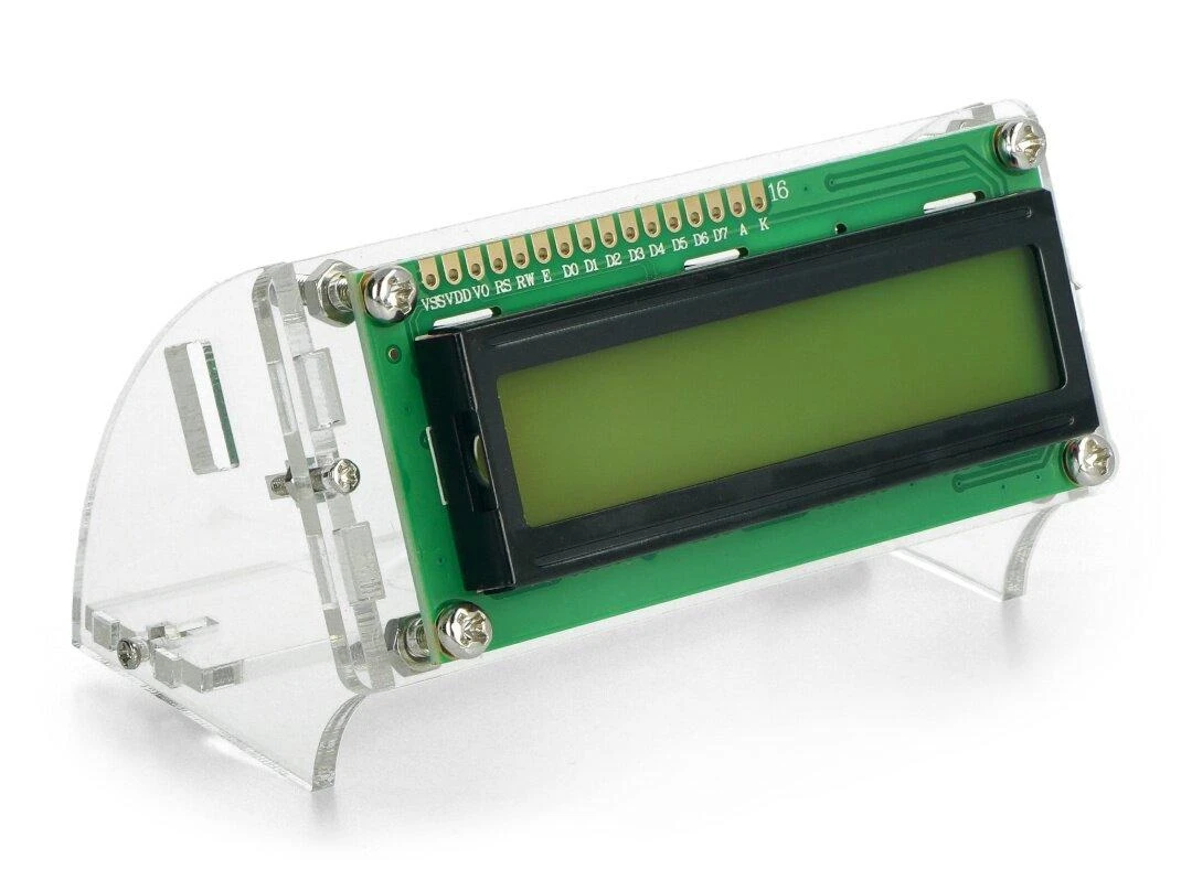 LCD 2x16 ekranas su akriliniu stovu