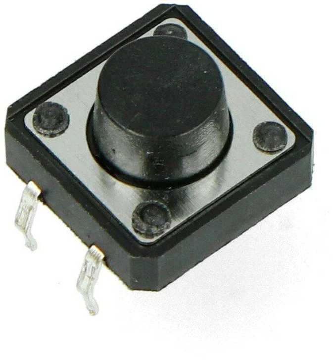 Taktinis jungiklis 12x12mm su apvaliu 7mm mygtuku