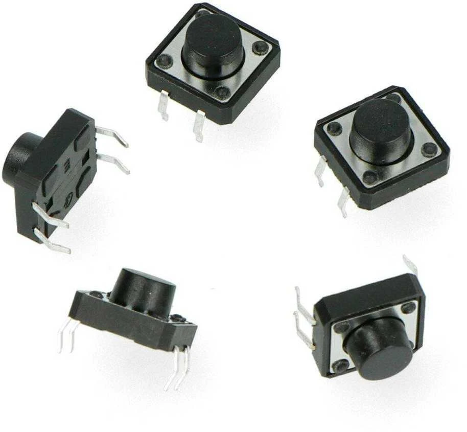 Taktinis jungiklis 12x12mm su 4 kontaktais