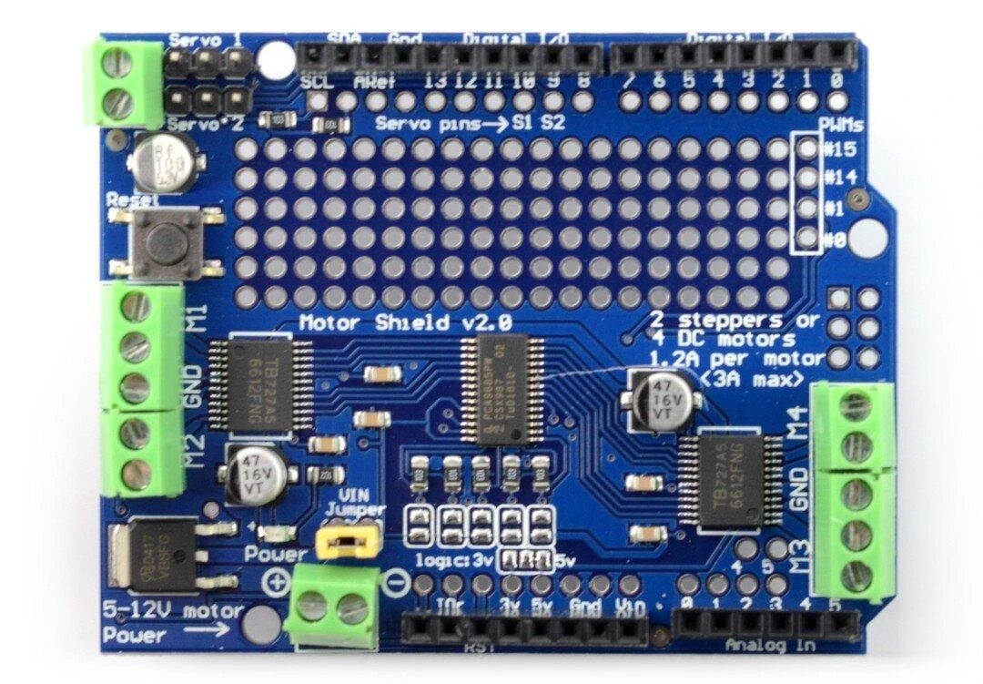 Oem TB6612 variklio priedėlis - 4x DC variklio valdiklis - 12V/1.2A - Arduino priedėlis