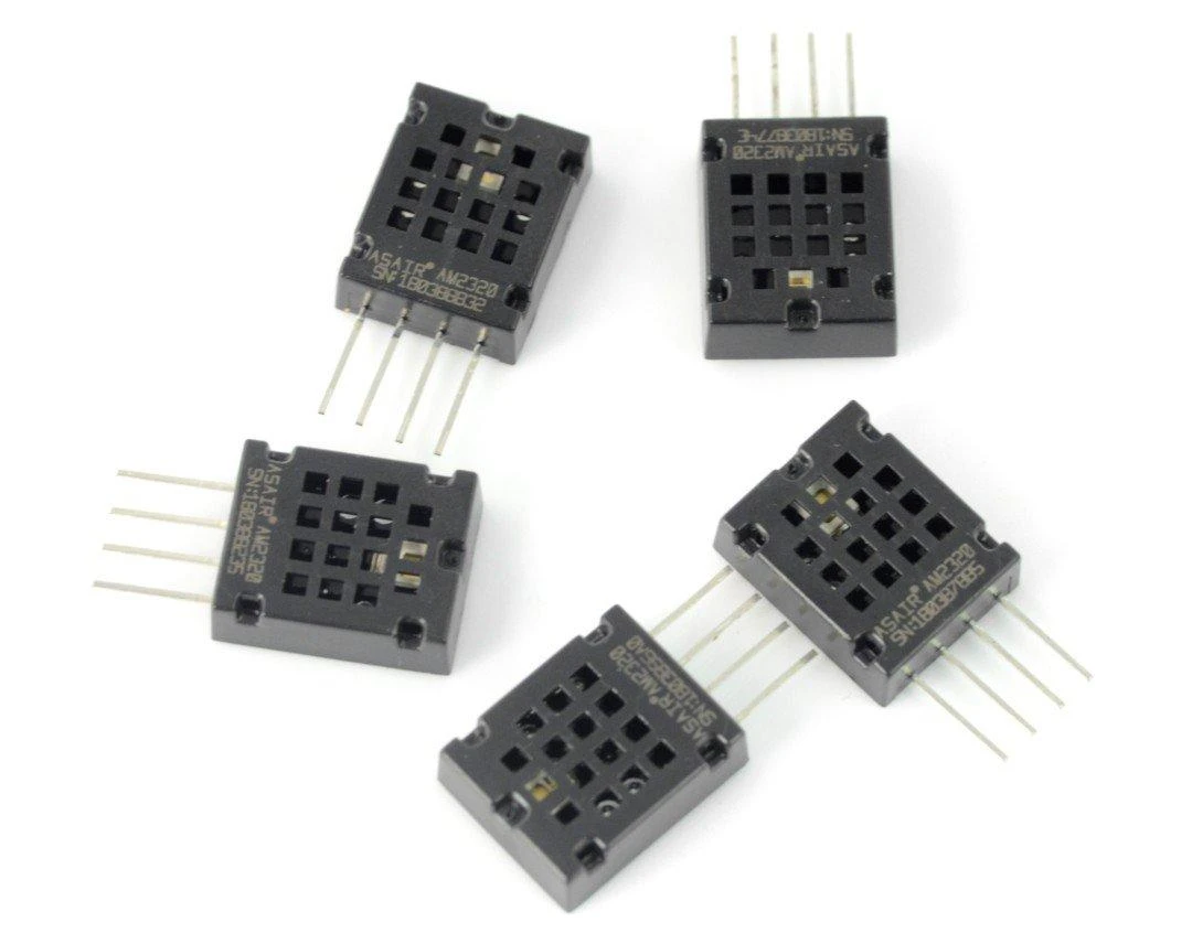 Penki AM2320 temperatūros ir drėgmės jutikliai