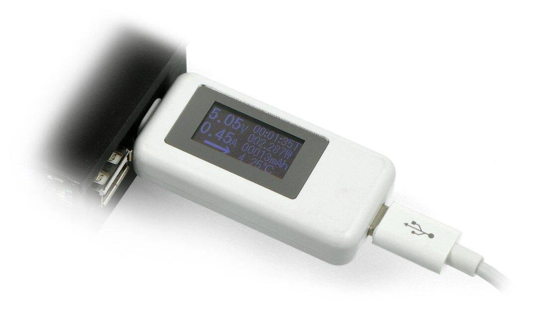 Oem USB testeris Keweisi KWS-1802C srovės ir įtampos matuoklis iš USB C prievado - baltas