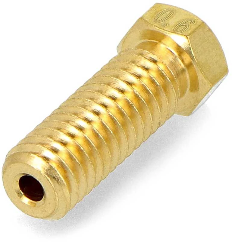 Creality Oem Volcano antgalis 0.6 mm - kaitinimo siūlelis 1.75 mm - žalvaris