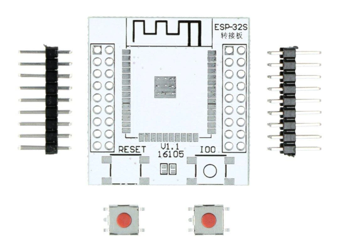 ESP-32S adapterio plokštė su komponentais