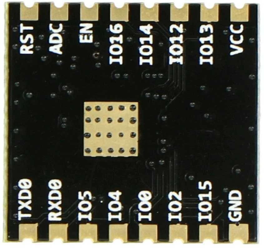 ESP-07S WiFi modulio jungčių išdėstymas