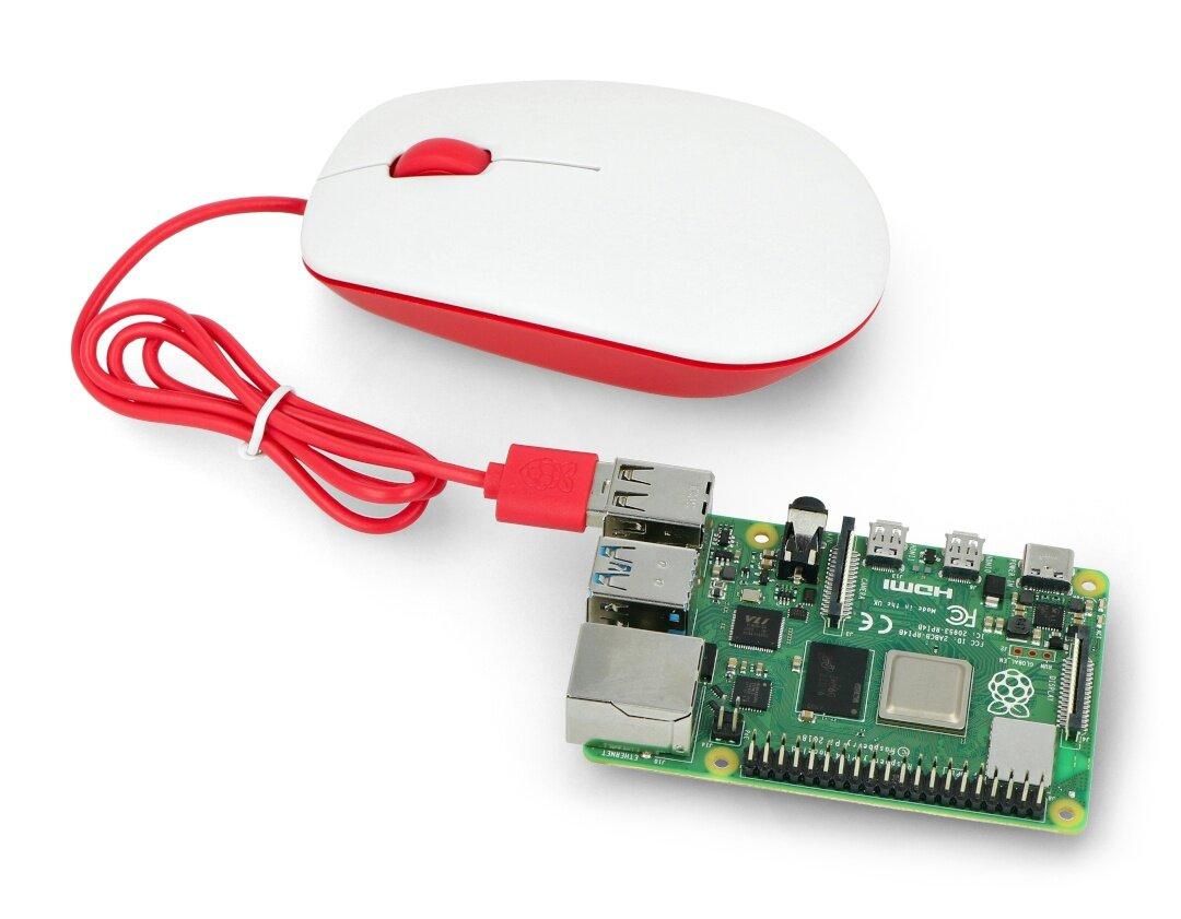 Oficiali Raspberry Pi modelio 4B/3B+/3B/2B pelė, raudonai balta