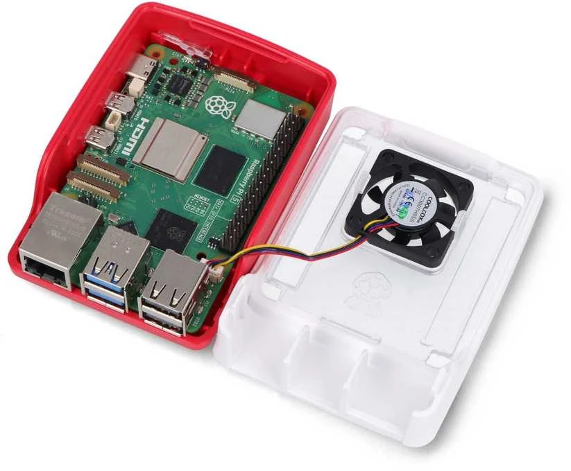 Oficialus Raspberry Pi 5 dėklas - raudona - balta