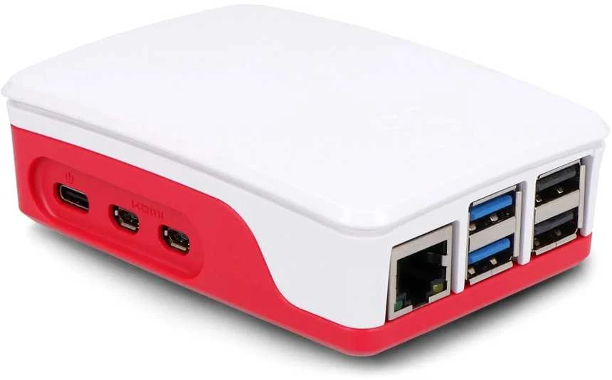 Oficialus Raspberry Pi 5 dėklas - raudona - balta